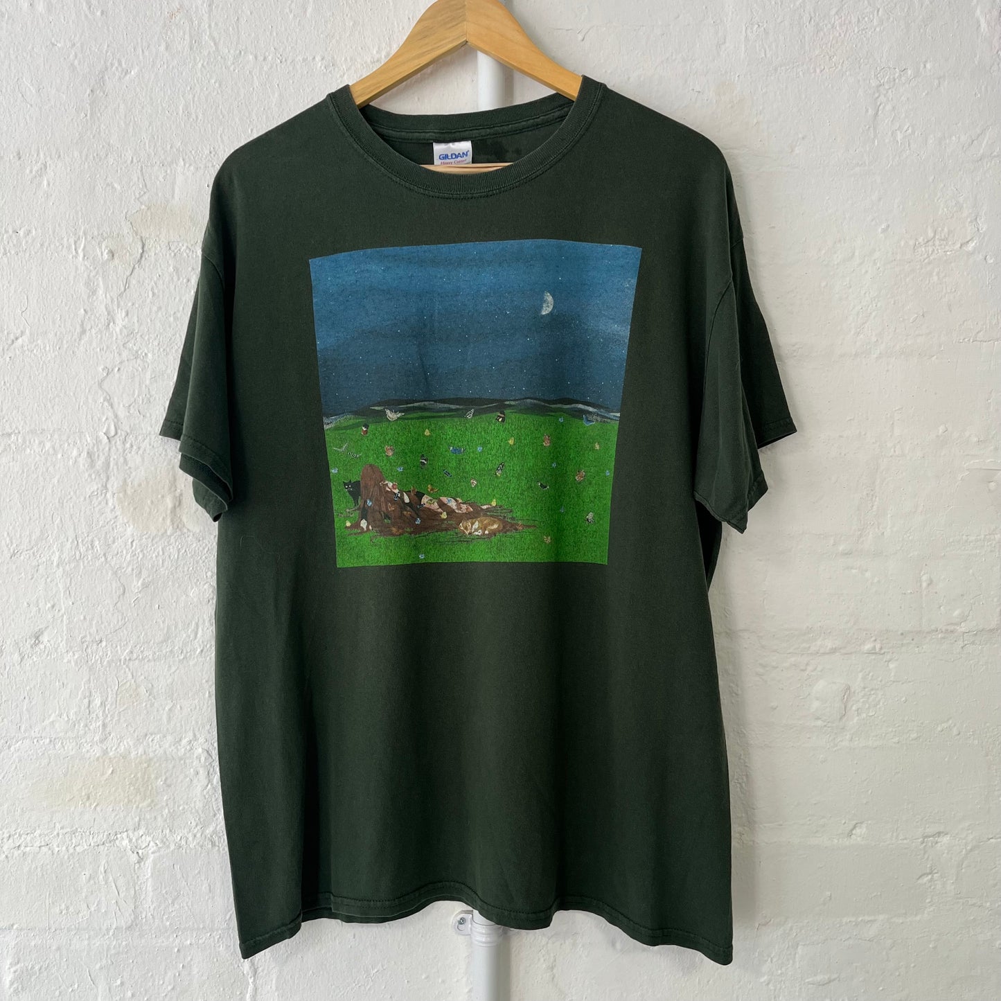 Title Fight Floral Green Band T-Shirt Large
