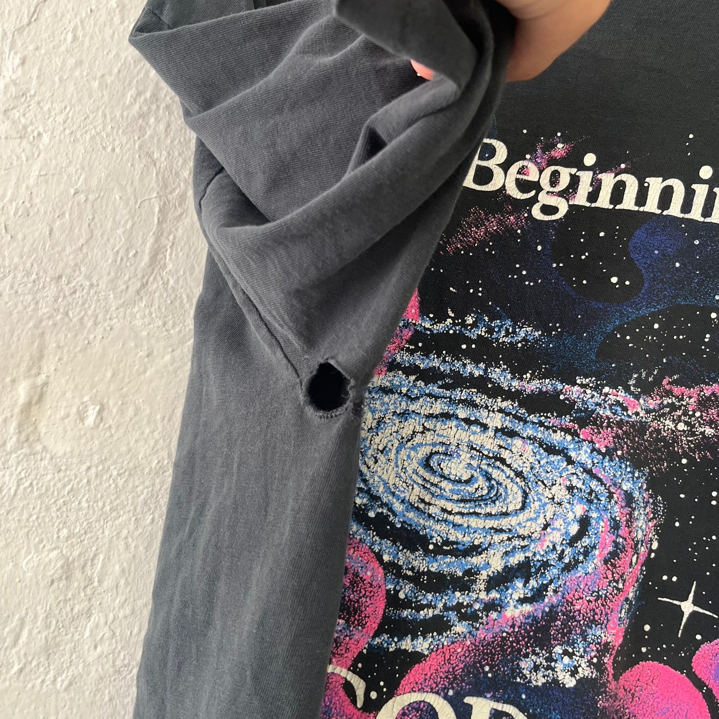 In the Beginning God Graphic T-Shirt XXL 90s Faded