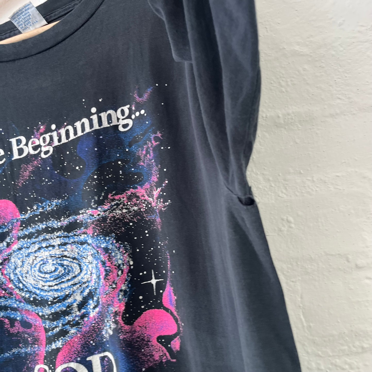 In the Beginning God Graphic T-Shirt XXL 90s Faded