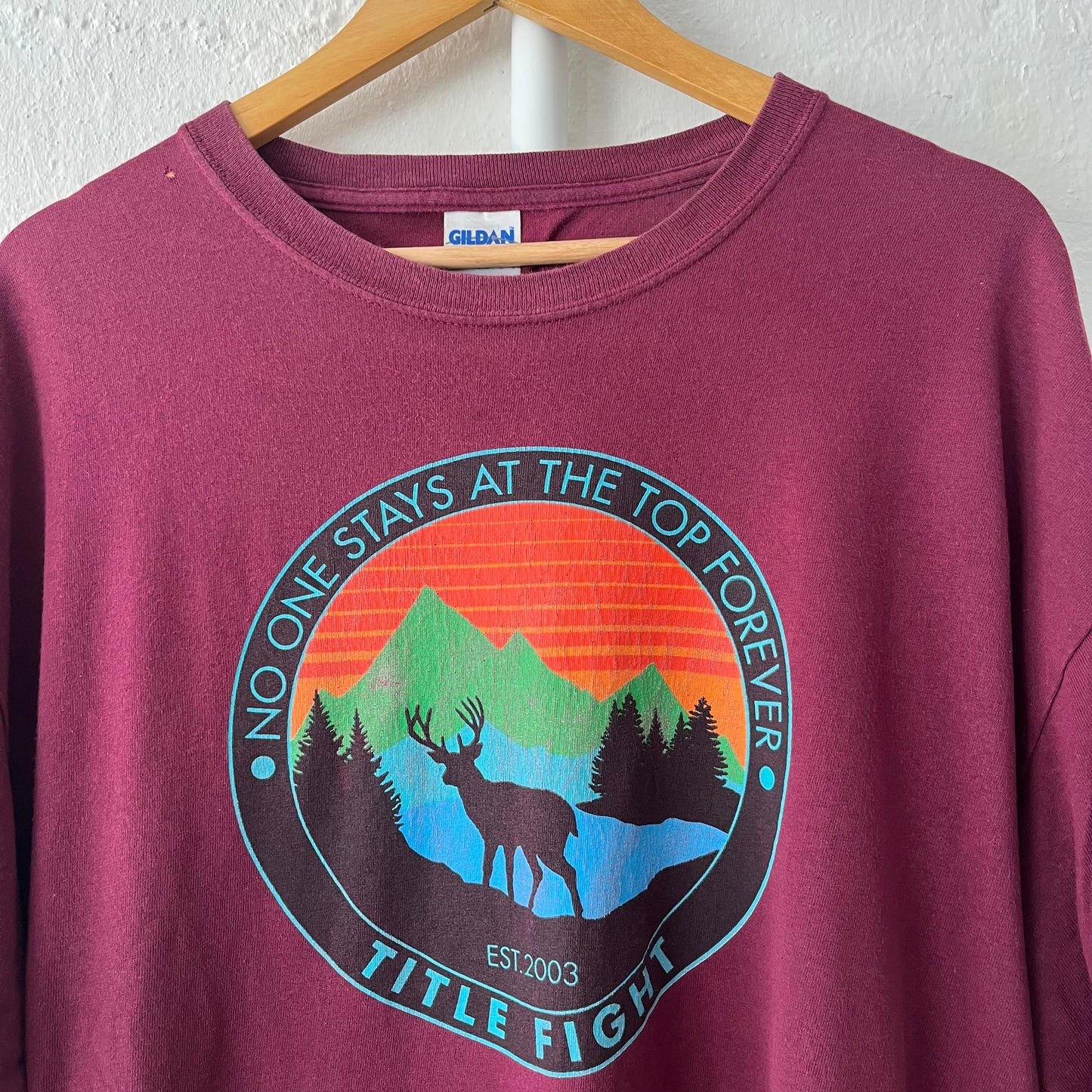 Title Fight Deer Burgundy Band T-Shirt XL/XXL