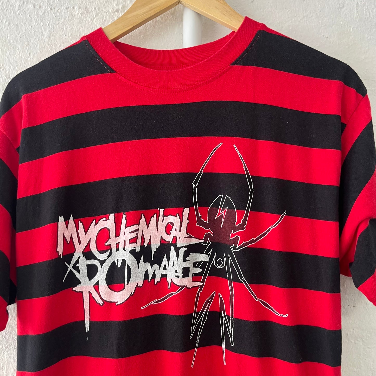 My Chemical Romance Black Parade Striped Band T-Shirt XL 2000s