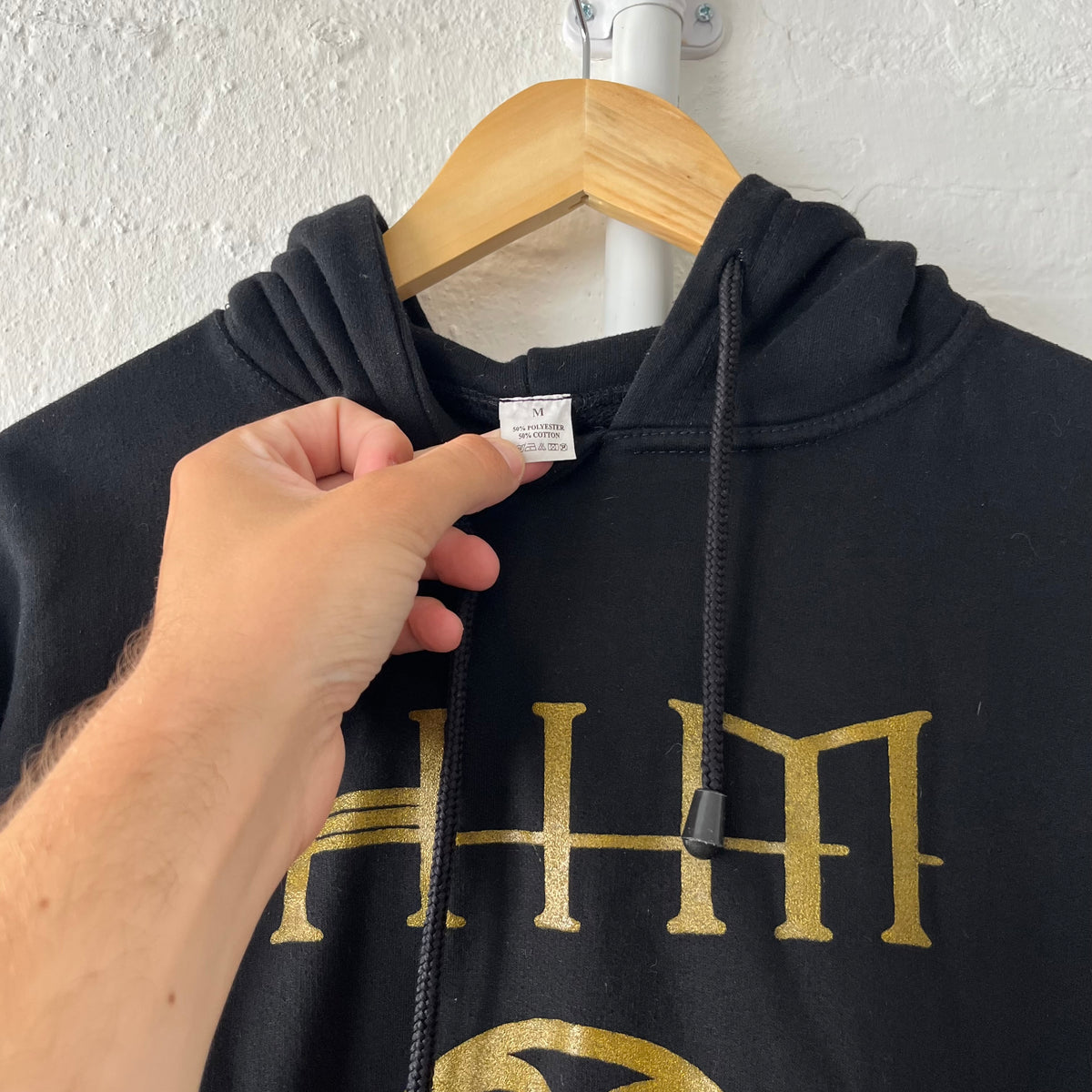 HIM Heartagram Hoodie Goldish Foil Print Medium 2000s Emo