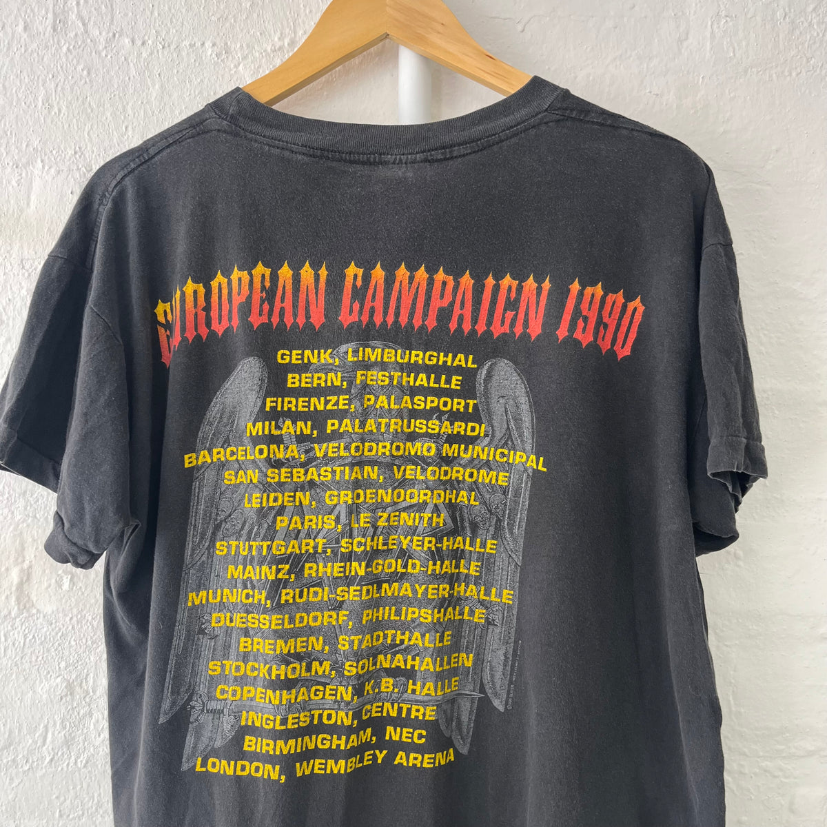 Slayer European Campaign Tour Vintage 1990 Band T-Shirt Large