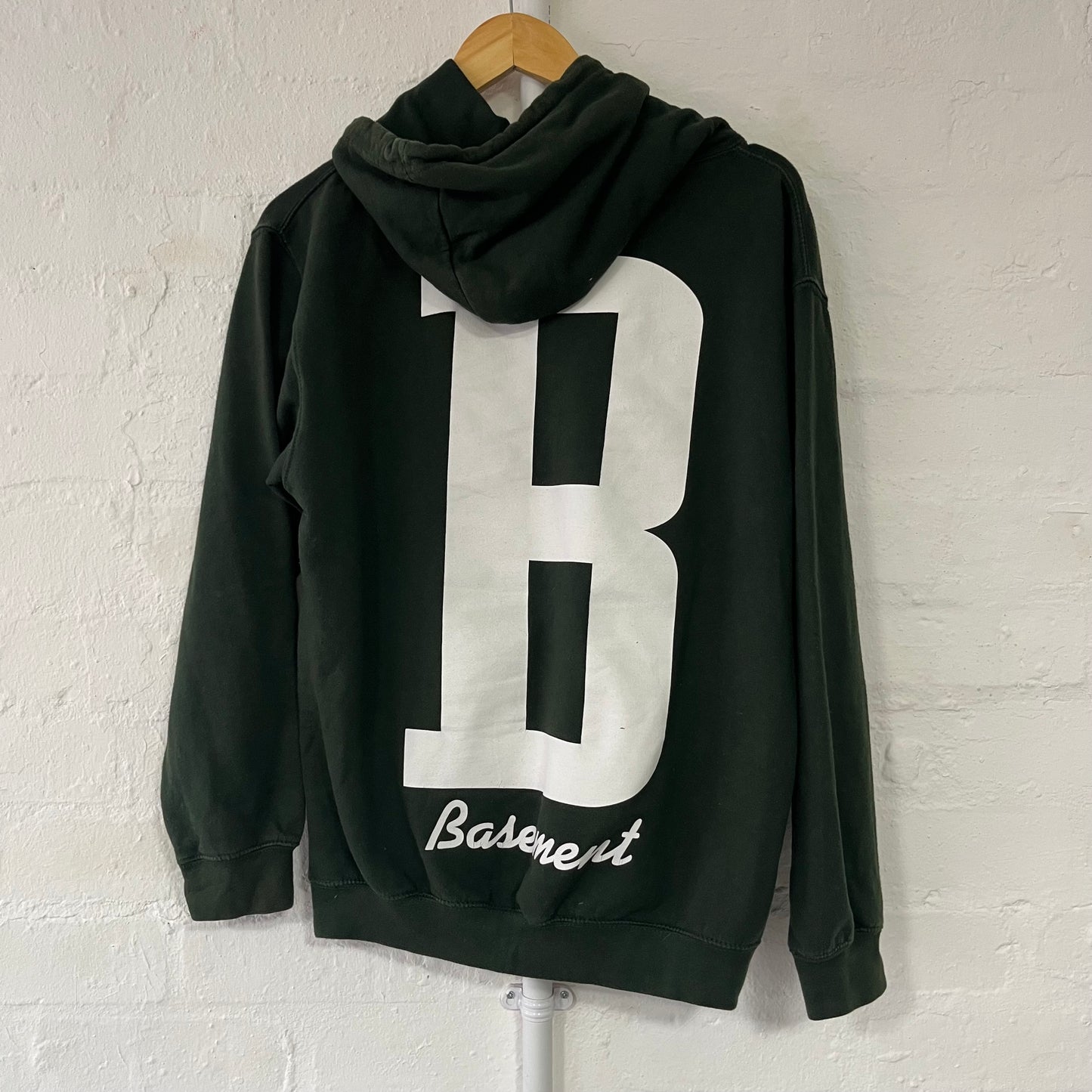 Basement “B” Band Hoodie Green Medium 2010s