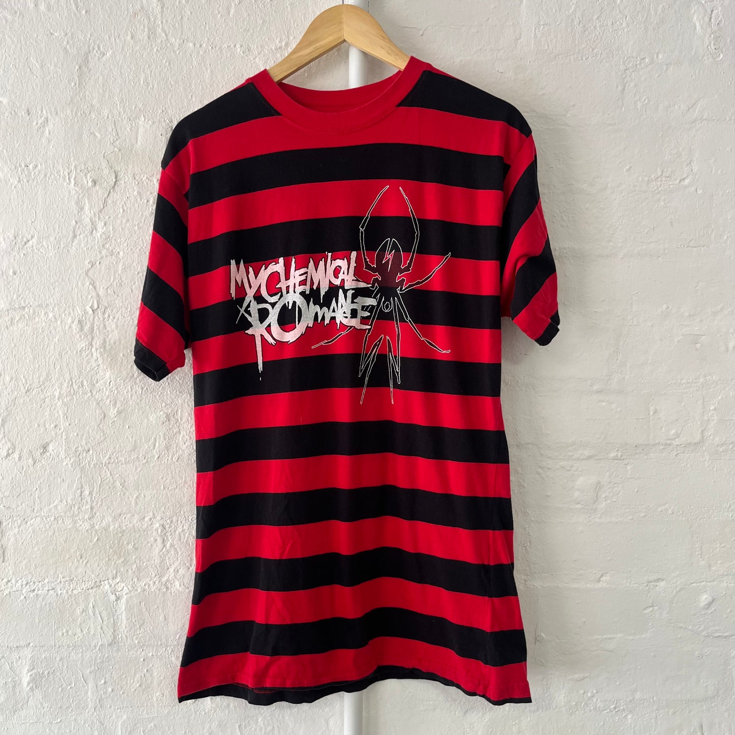 My Chemical Romance Black Parade Striped Band T-Shirt XL 2000s