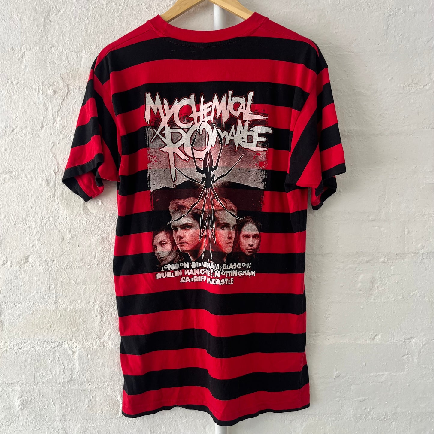 My Chemical Romance Black Parade Striped Band T-Shirt XL 2000s