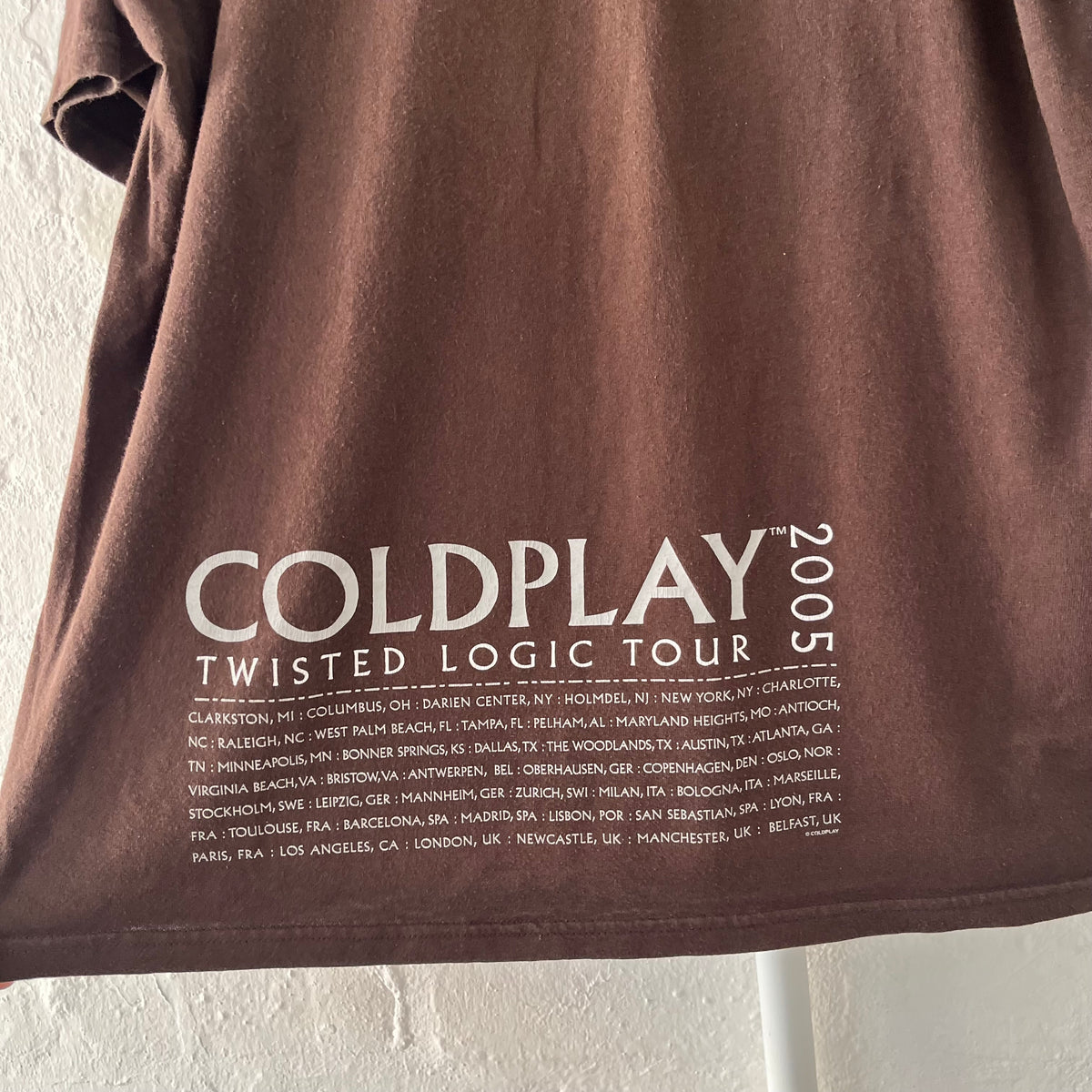 Coldplay Twisted Logic Tour T-Shirt Large 2005