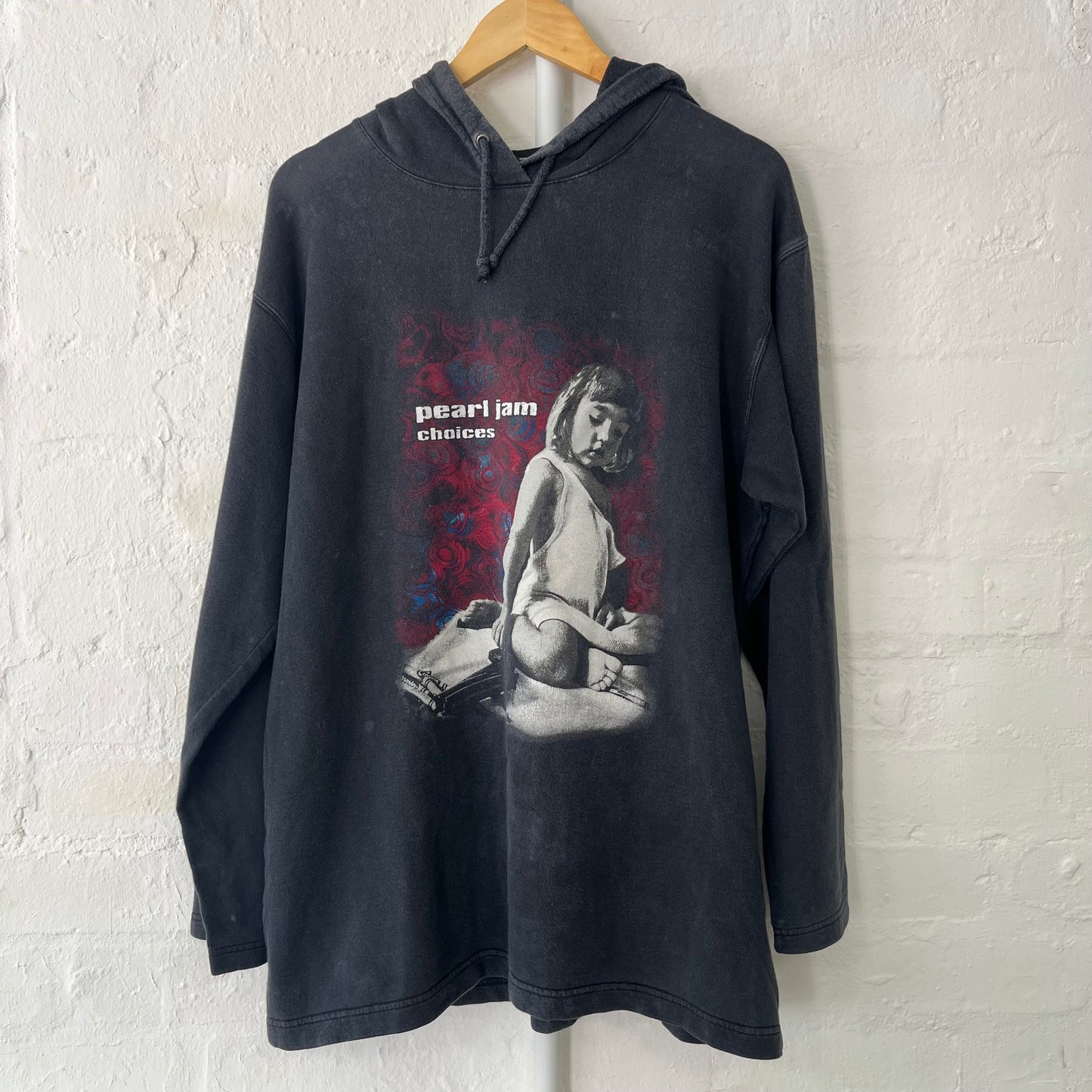 Pearl Jam Choices Vintage Band Hoodie Faded XL