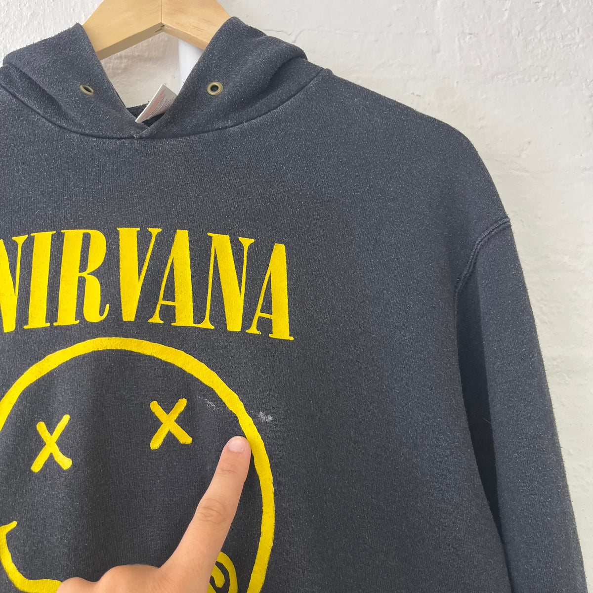 Nirvana Smiley Face Band Hoodie Medium 2000s