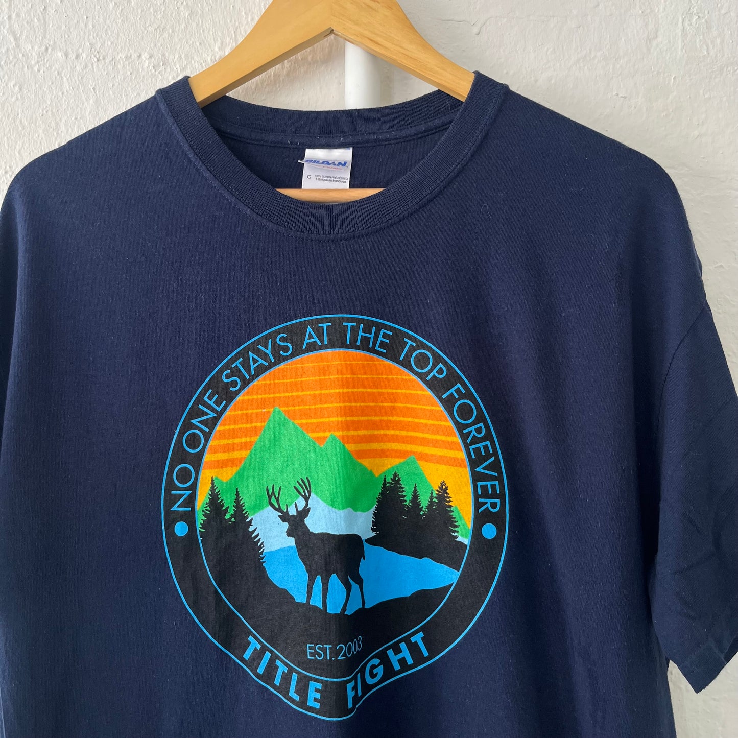 Title Fight Deer Band T-Shirt Navy Large