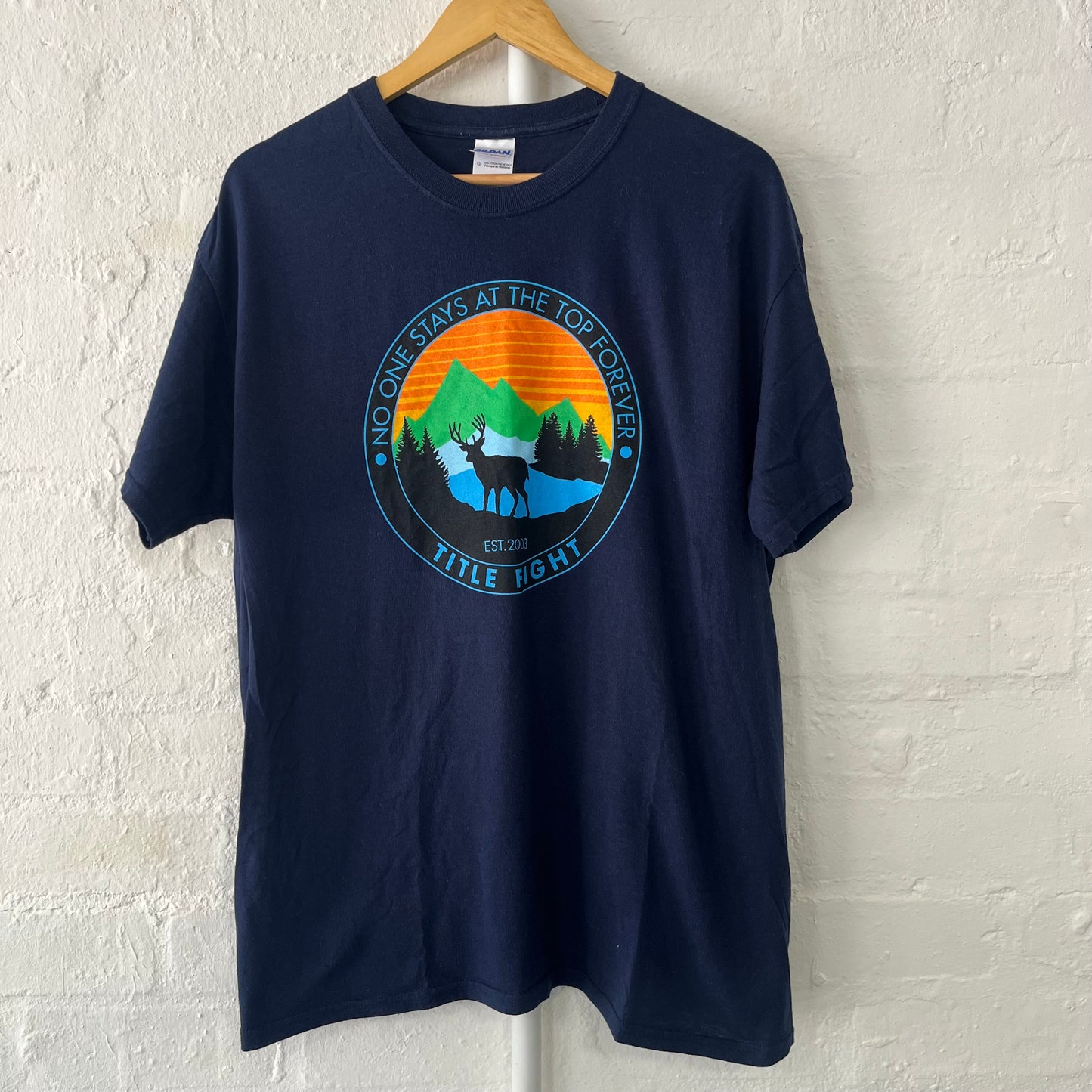 Title Fight Deer Band T-Shirt Navy Large